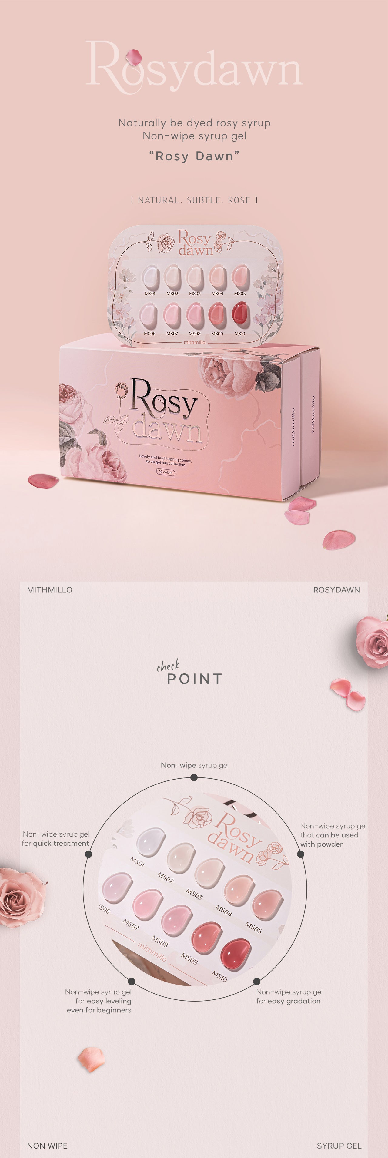 MITHMILLO Rosy Dawn Collection Syrup Color Set - 10pcs/set