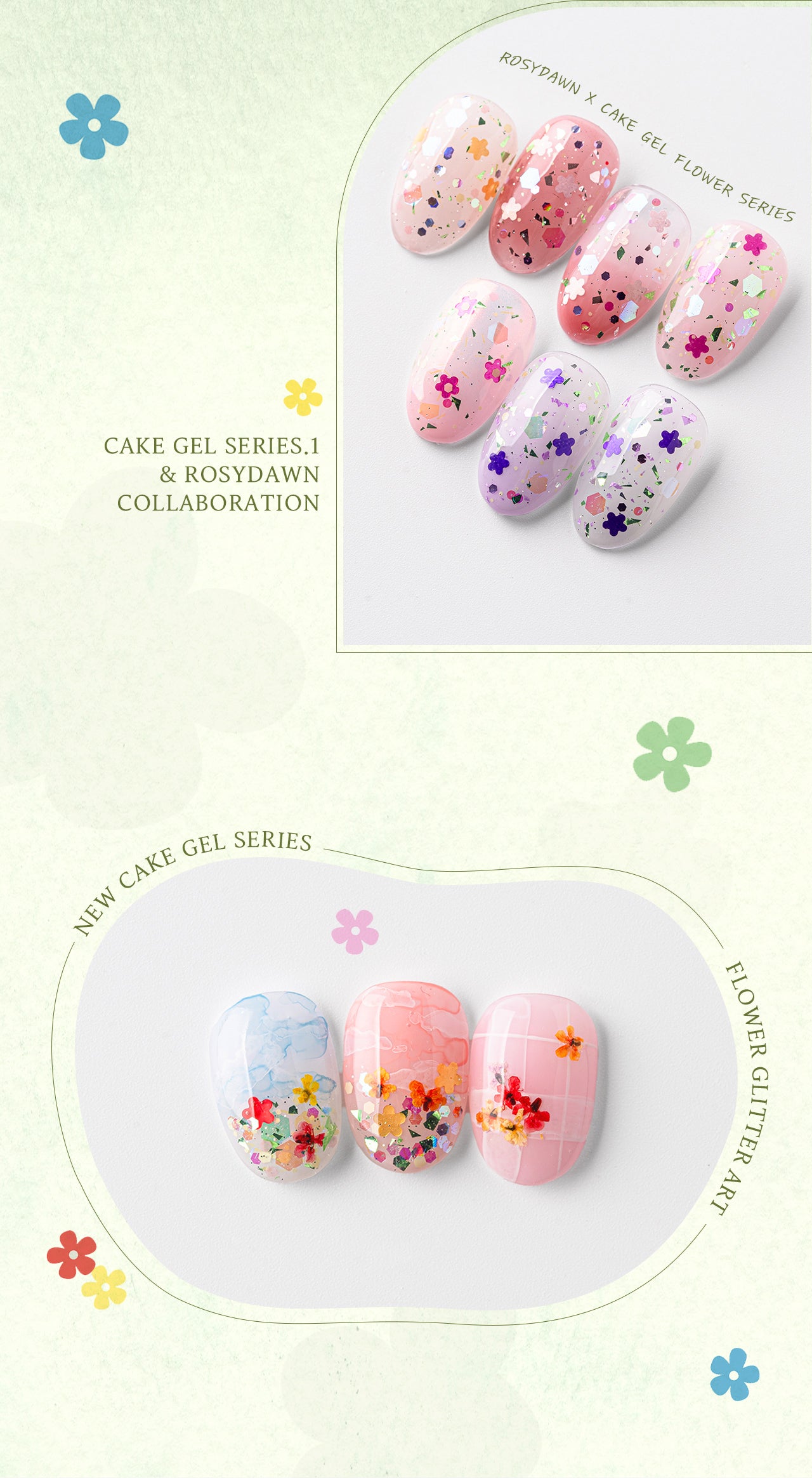 MITHMILLO Flower Cakegel (series 1) Glitter (5 colors) CA76-80