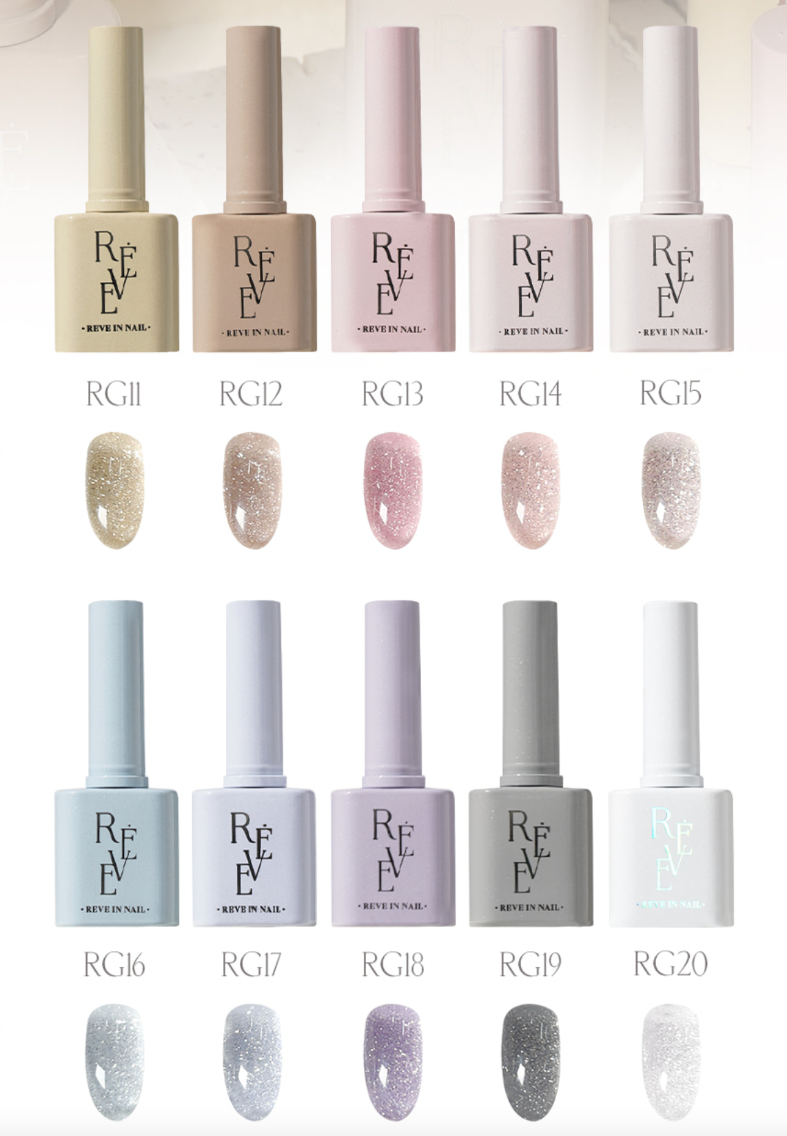 REVE IN NAIL Pure Glimmer - 10pcs/set