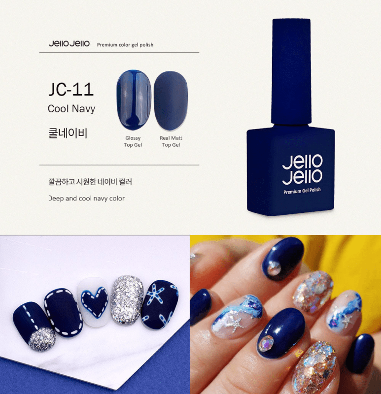 JELLO JELLO Color Gel JC11 Cool Navy (10ml) - Koreannails.co.uk