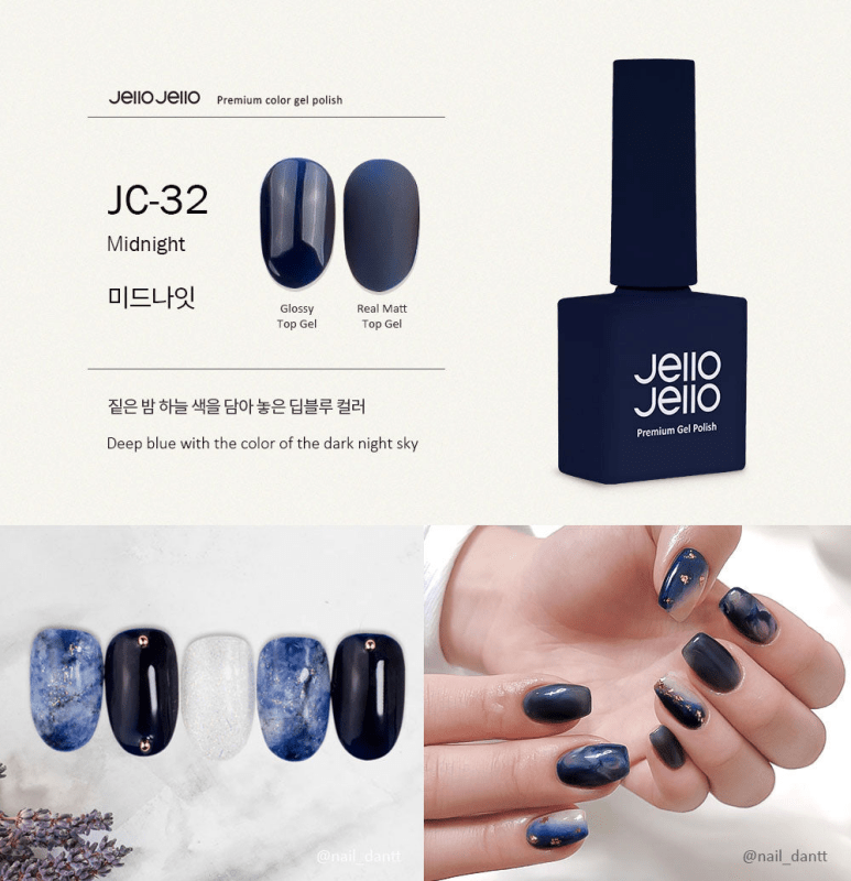 JELLO JELLO Color Gel JC32 Midnight Blue (10ml) - Koreannails.co.uk