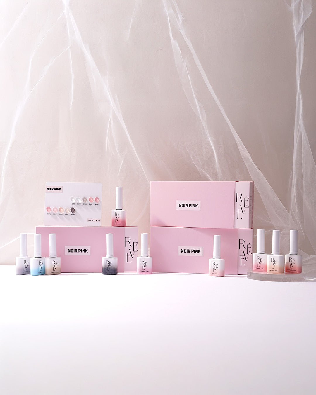 REVE IN NAIL Noir Pink Magnetic Gel Polish Set (10pcs) - Korean Nail Gel Collection - Koreannails.co.uk