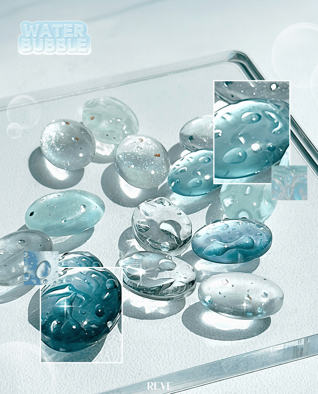 REVE IN NAIL WATERBUBBLE (5pcs) - Korean Nail Gel Collection - Koreannails.co.uk