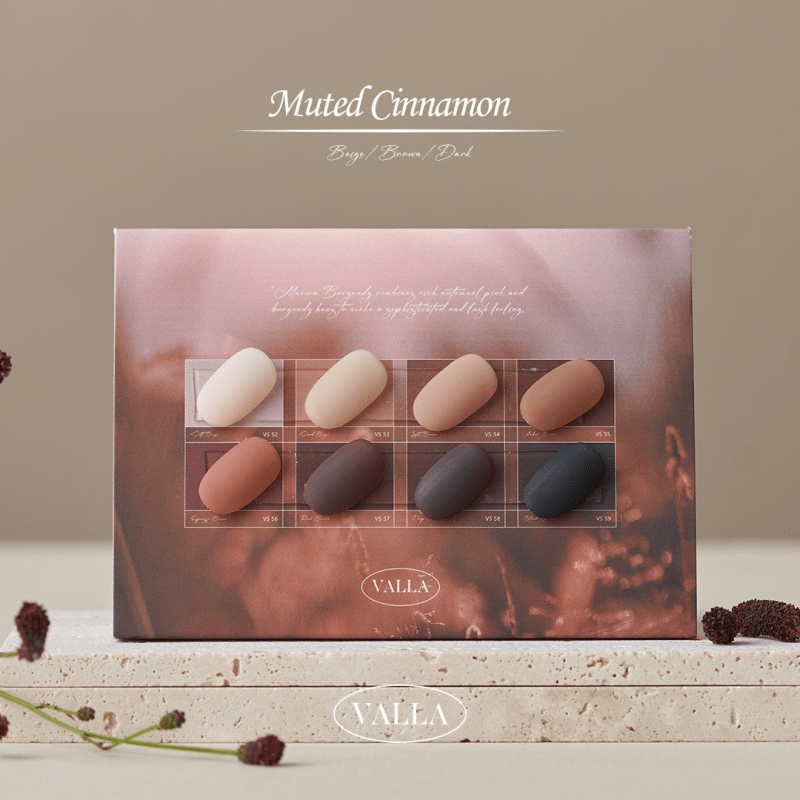 VALLA Muted Cinnamon Collection 8pcs/set - Koreannails.co.uk