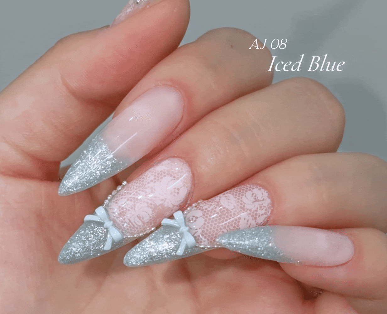 AURORA QUEEN x Ansan J Dia Veil Glitter Gel Collection (6pcs) - Korean Nail Gel Polish