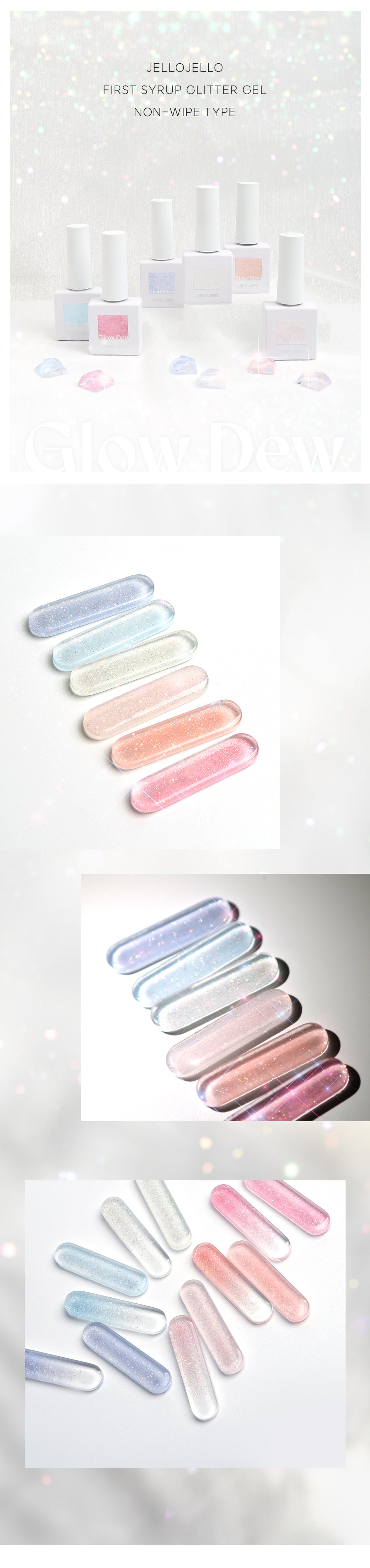 JELLO JELLO Glow Dew Syrup Gel Set (6pcs) - Korean Gel Collection