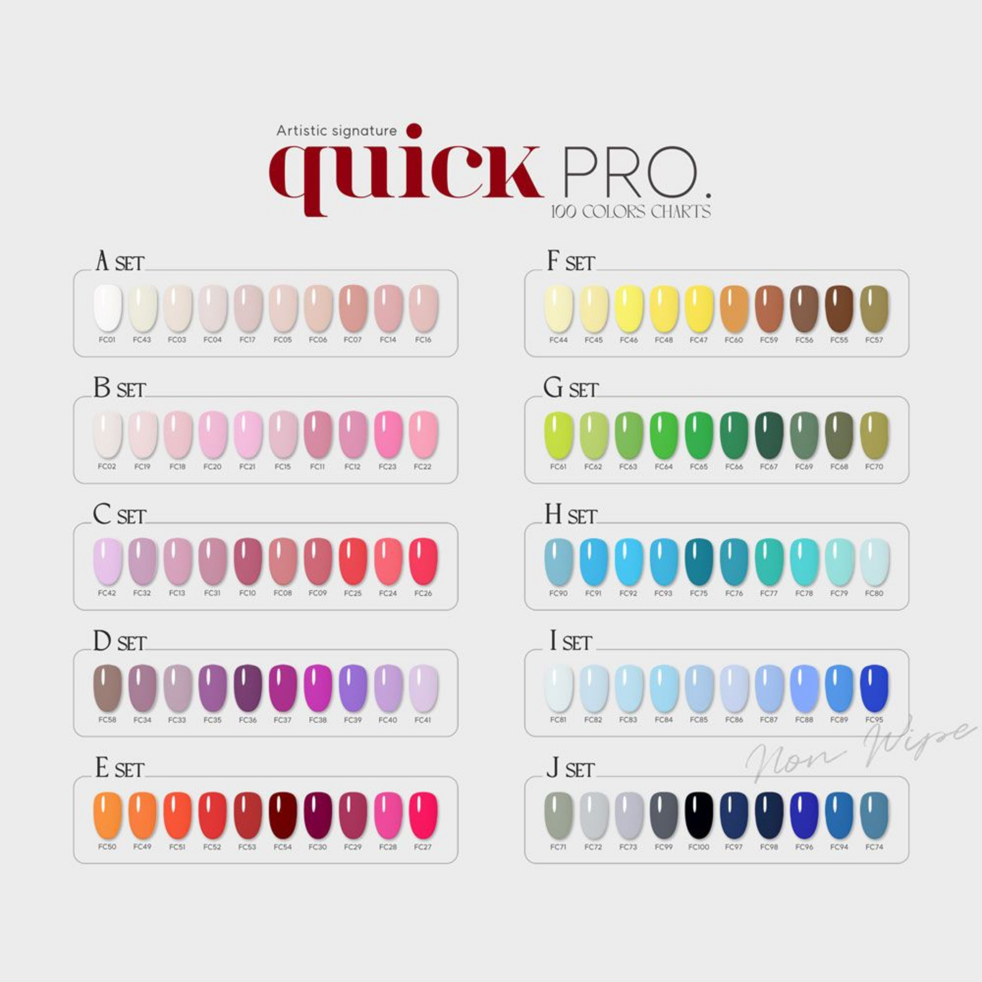 MITHMILLO Quick Pro 100-Color Non-Wipe Gel Set