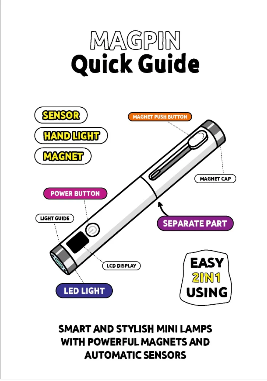 Mayour x SHINY MAGPIN (Magnet and sensor pin cure lamp in one) Gray