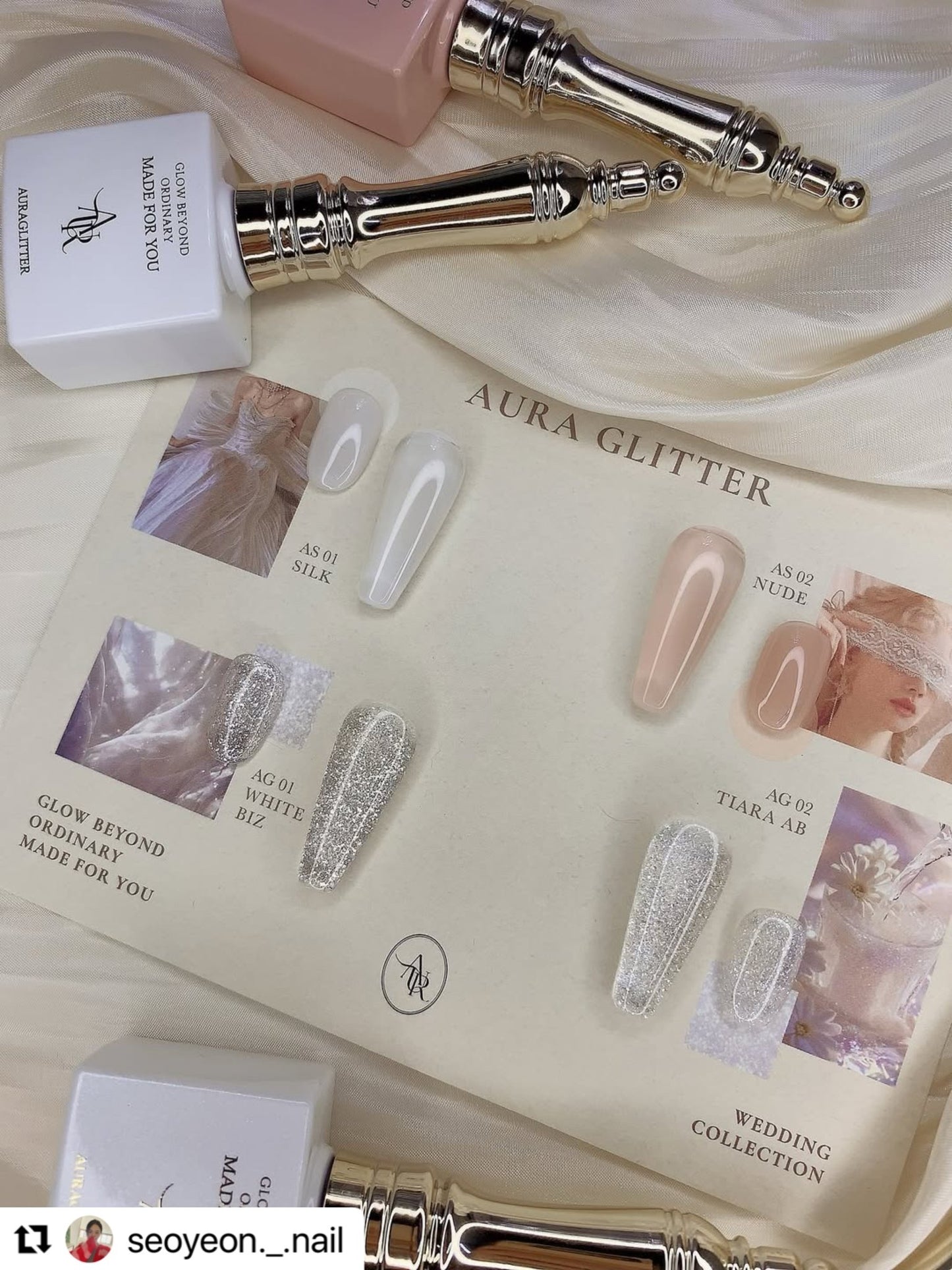 AURA GLITTER Wedding Series Set (4pcs/set) - Koreannails.co.uk
