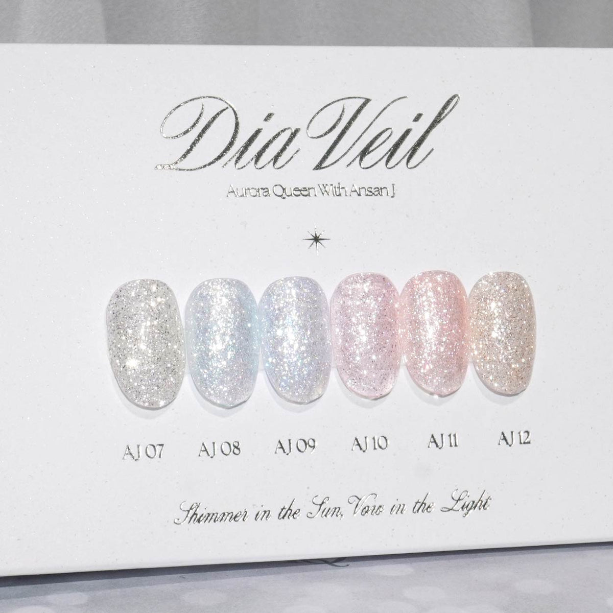 AURORA QUEEN x Ansan J Dia Veil Glitter Gel Collection (6pcs) - Korean Nail Gel Polish - Koreannails.co.uk