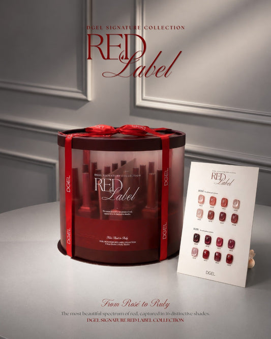 DGEL Signature Red Label Collection – 16 Colours - with Cake Box - Koreannails.co.uk