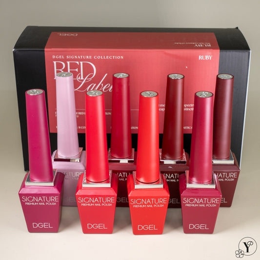 DGEL Signature Red Label Collection – Ruby Line - 8 Colours - Koreannails.co.uk