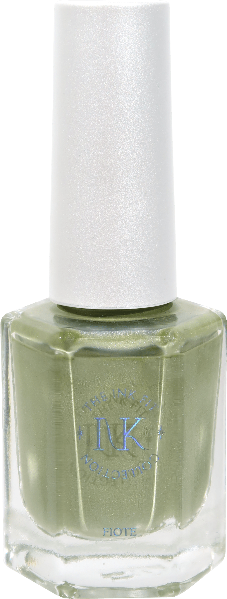 FIOTE The Ink Fit Haze five-piece collection: Moss Sage IKM08 bottle close-up. This shade is included in the full five-piece set.