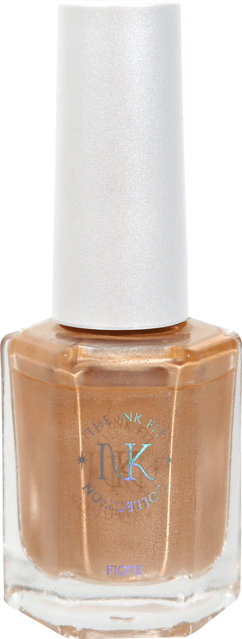 FIOTE The Ink Fit Haze five-piece collection: Copper Veil IKM06 bottle close-up. This shade is included in the full five-piece set.