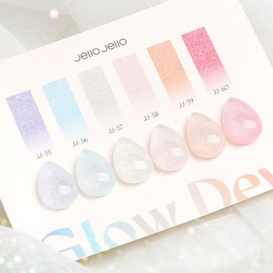 JELLO JELLO Glow Dew Syrup Gel Set (6pcs) - Korean Gel Collection - Koreannails.co.uk