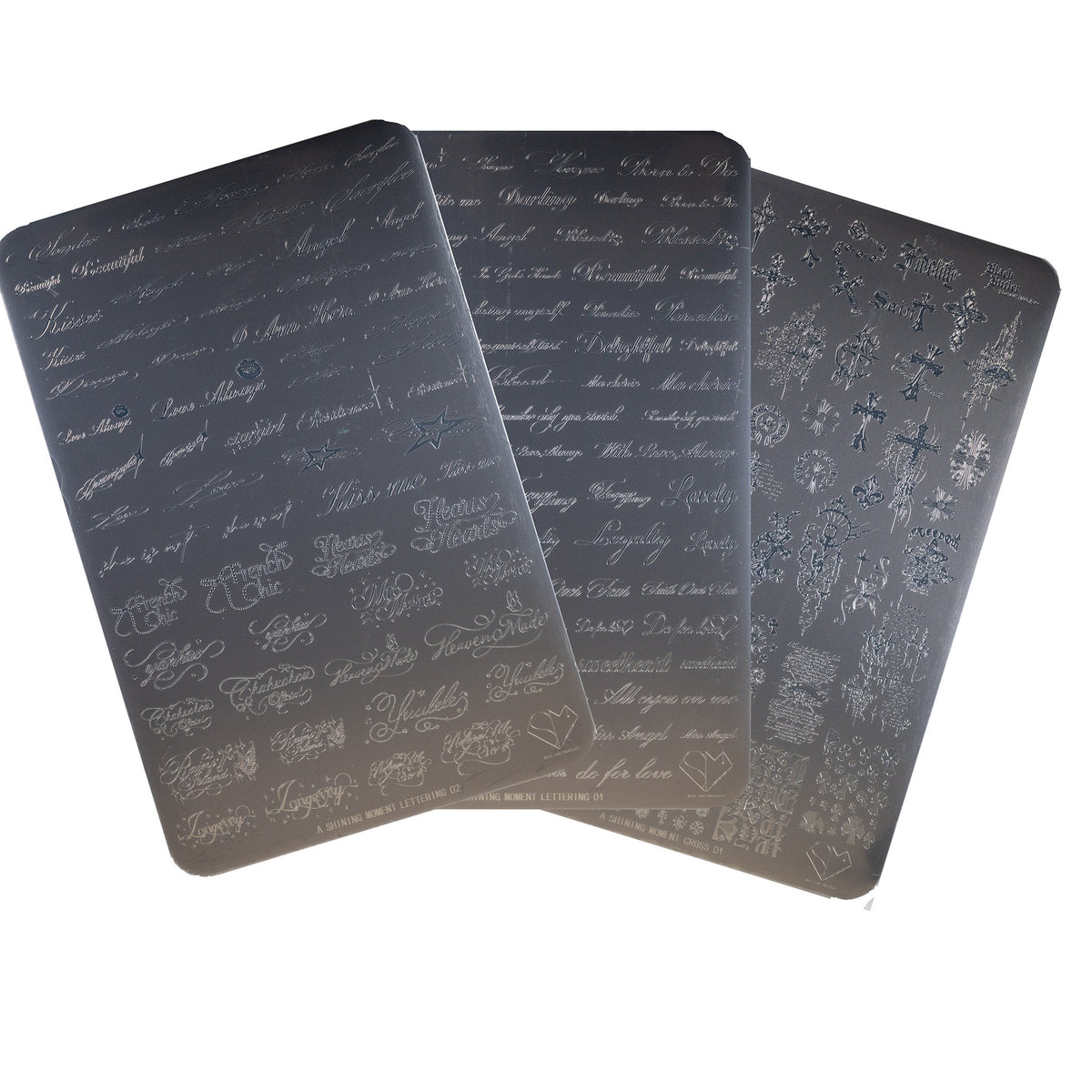 MITHMILLO x A Shining Moment Lettering Stamping Plates Set (3pcs/set) - Koreannails.co.uk