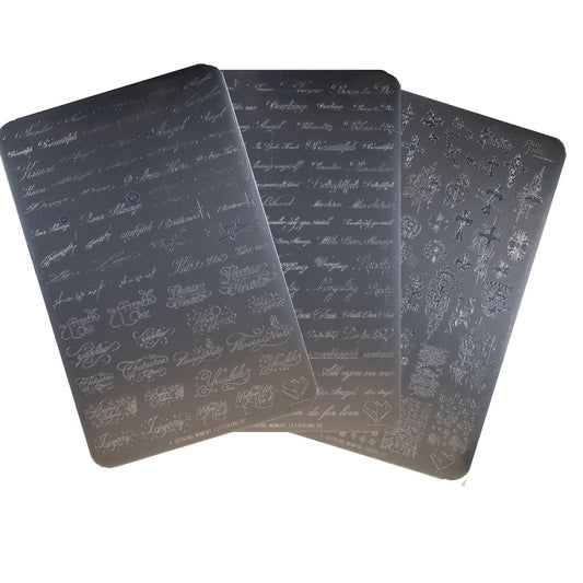 MITHMILLO x A Shining Moment Lettering Stamping Plates Set (3pcs/set) - Koreannails.co.uk