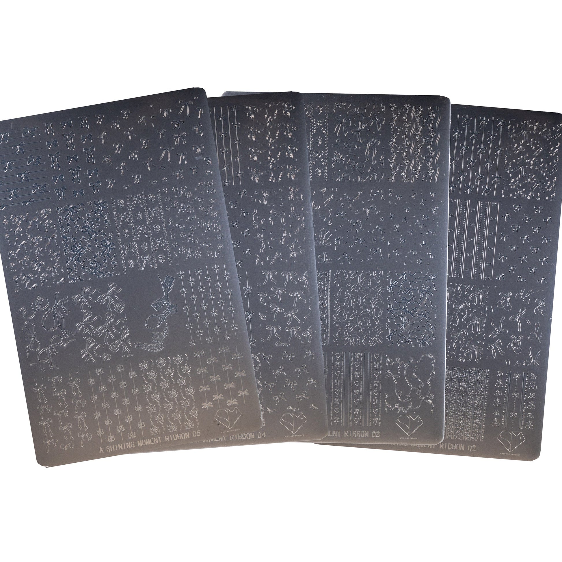 MITHMILLO x A Shining Moment Ribbon Stamping Plates Set (4pcs/set) - Koreannails.co.uk