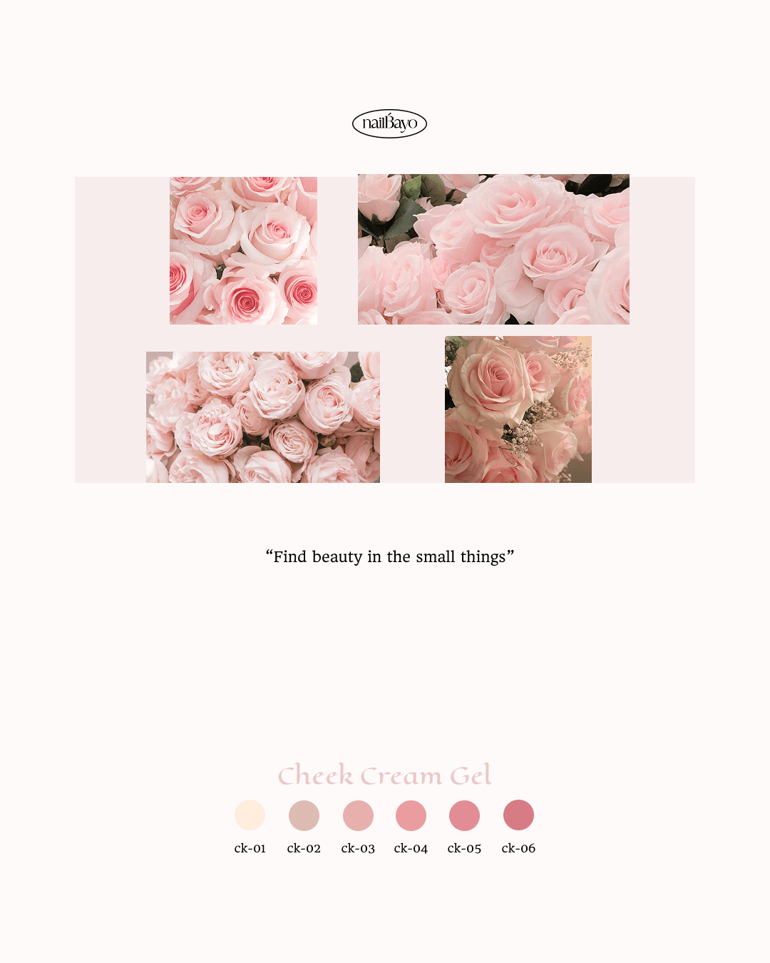 NAILBAYO Cheek Cream Gel Pink CK01–CK06 – 6-Colour Palette - Koreannails.co.uk