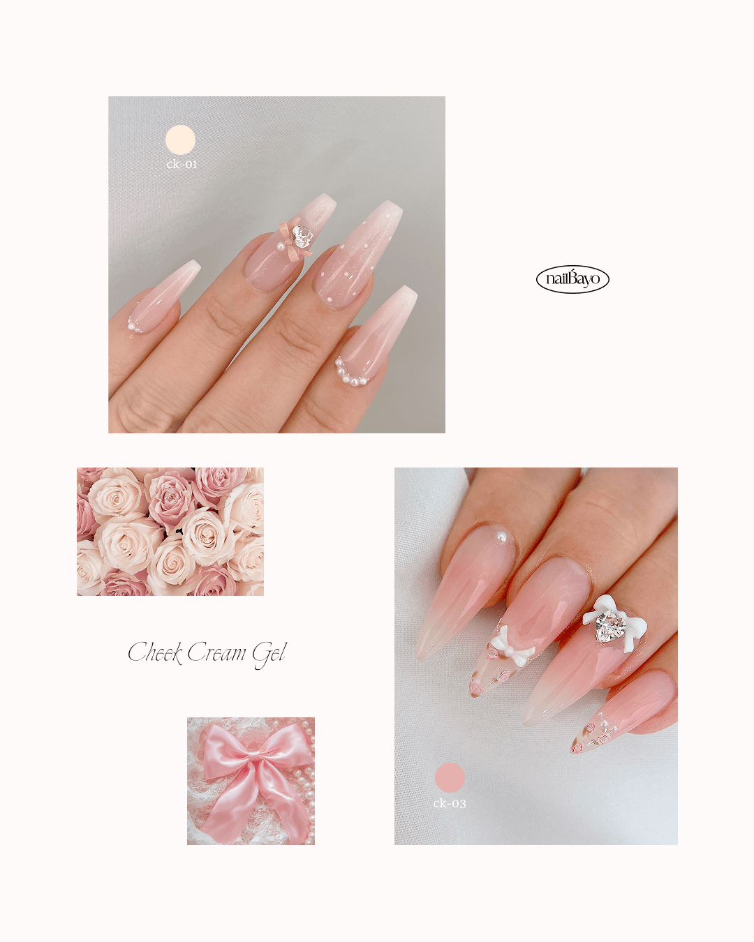 NAILBAYO Cheek Cream Gel Pink CK01–CK06 – 6-Colour Palette - Koreannails.co.uk