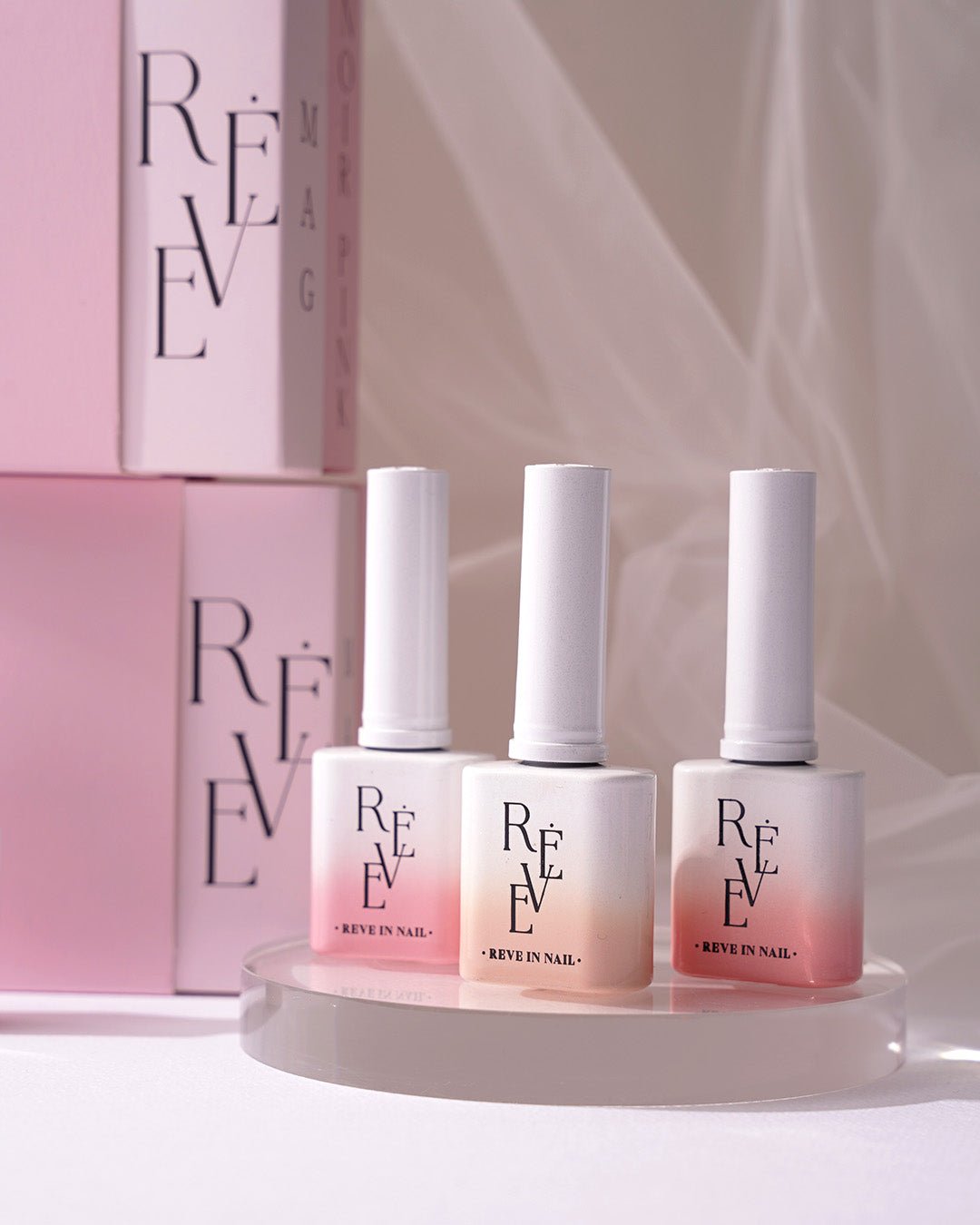 REVE IN NAIL Noir Pink Magnetic Gel Polish Set (10pcs) - Korean Nail Gel Collection - Koreannails.co.uk