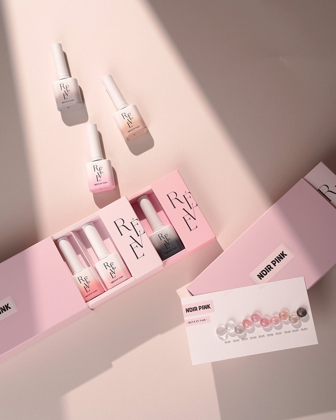 REVE IN NAIL Noir Pink Magnetic Gel Polish Set (10pcs) - Korean Nail Gel Collection - Koreannails.co.uk