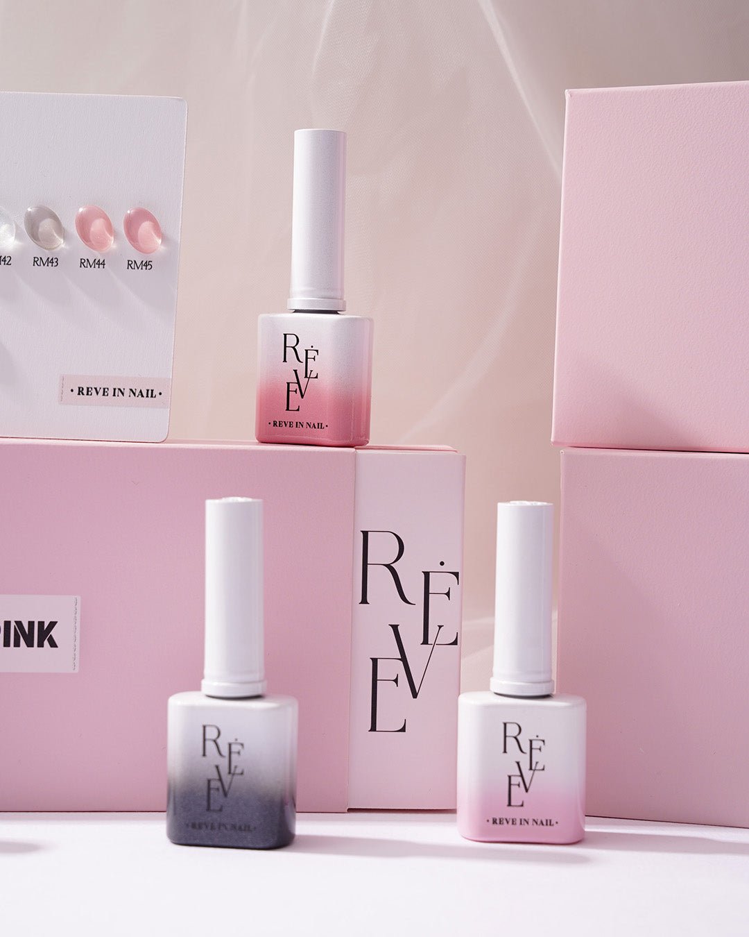 REVE IN NAIL Noir Pink Magnetic Gel Polish Set (10pcs) - Korean Nail Gel Collection - Koreannails.co.uk